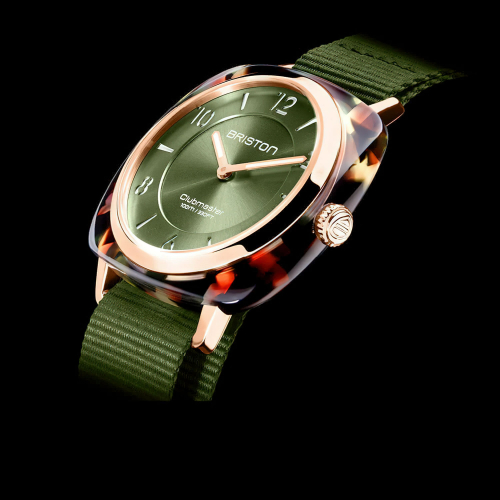Briston Clubmaster Chic HM - Gold, Olive Green, 36mm Quartz